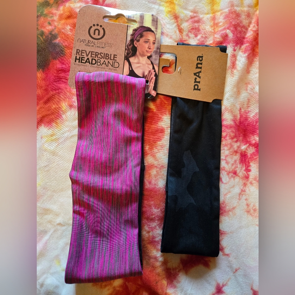 NWT prAna & Natural Fitness Stretch Headbands Bundle Yoga Workout